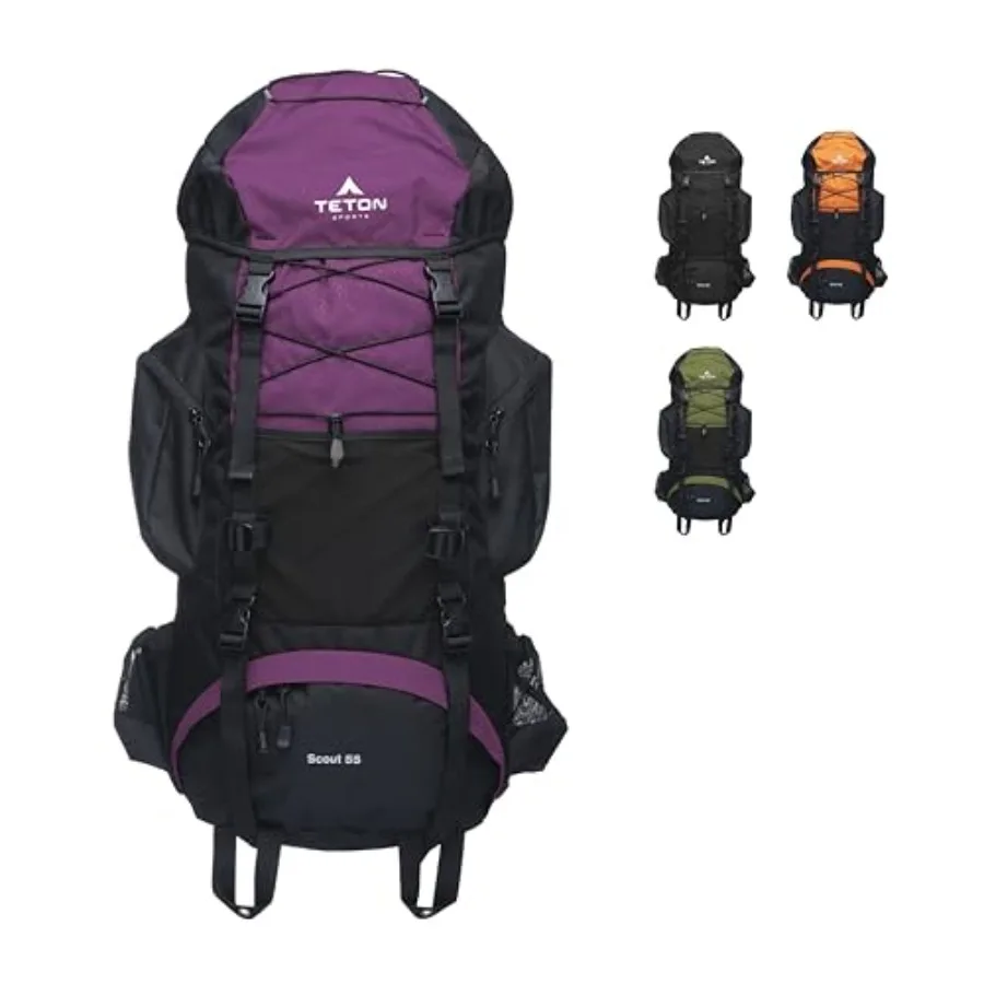 

Рюкзак Teton 55L Scout с внутренним каркасом для походов, кемпинга, путешествий, с дождевиком, цвет Huckleberry
