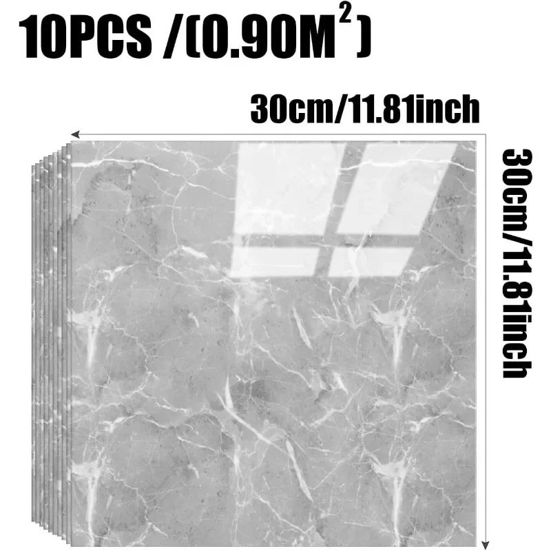 Light Blue Crushed Stone Texture Wall Stickers Imitate Marble Self-adhesive Foam Wallpaper Backsplash for Kitchen Bathroom Wall