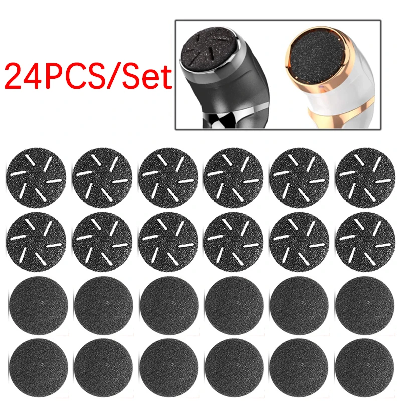 24 Stks/set Vervanging Schuurpapier Schijf Voet Pedicure Discs Schuren Papier Accessoire Voor Elektrische Foot File Eelt Remover Machine