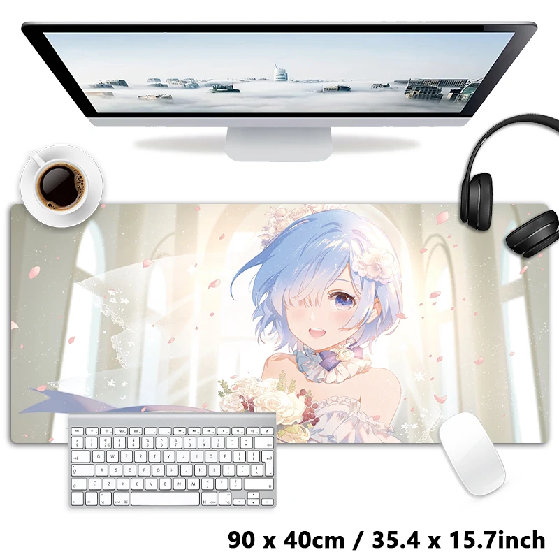 Emilia Rem Beatrice Mouse Pad Computer Mat Deskpad Keyboard Mat XXL Large Mousepad