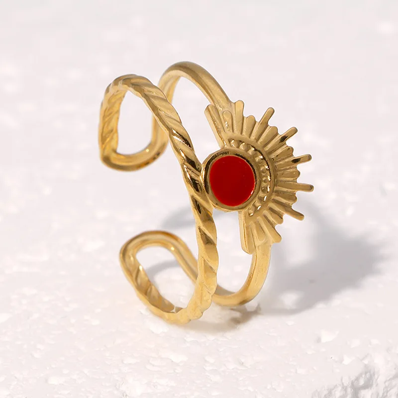 Anillo de aceite de goteo de estilo egipcio, joyería Neutral Vintage, anillos de apertura ajustables de acero inoxidable, accesorios de graduación, regalo Jahльц