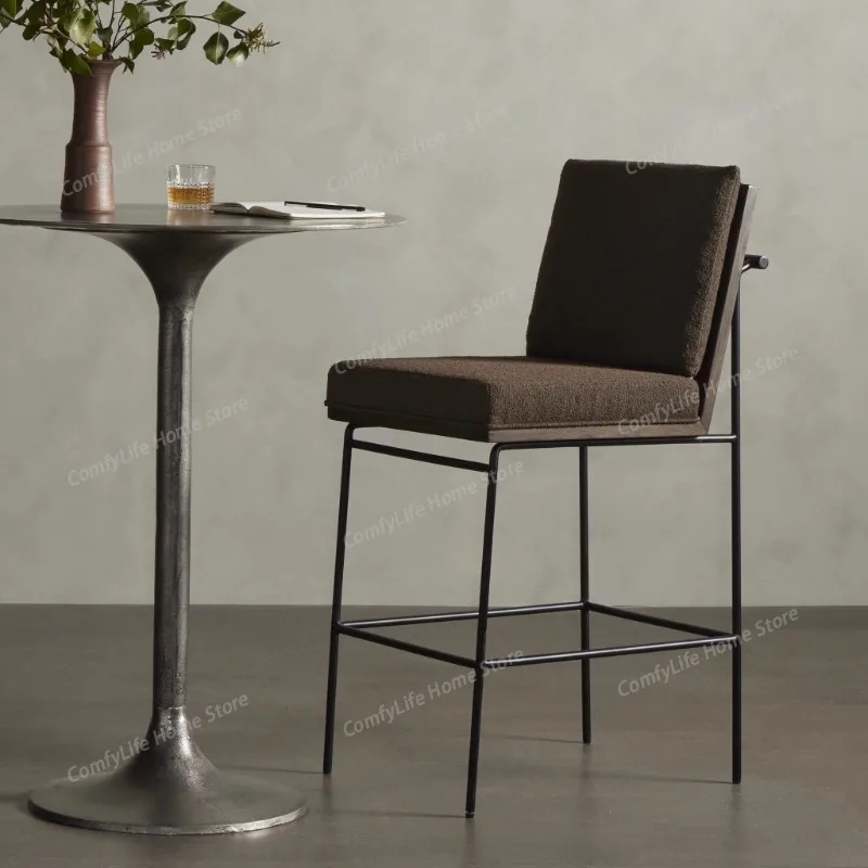 

Modern Single High Chairs Minimalist Relax Industrial Backrest Bar Chairs Reception Ergonomic Sillas De Bar Trendy Furniture