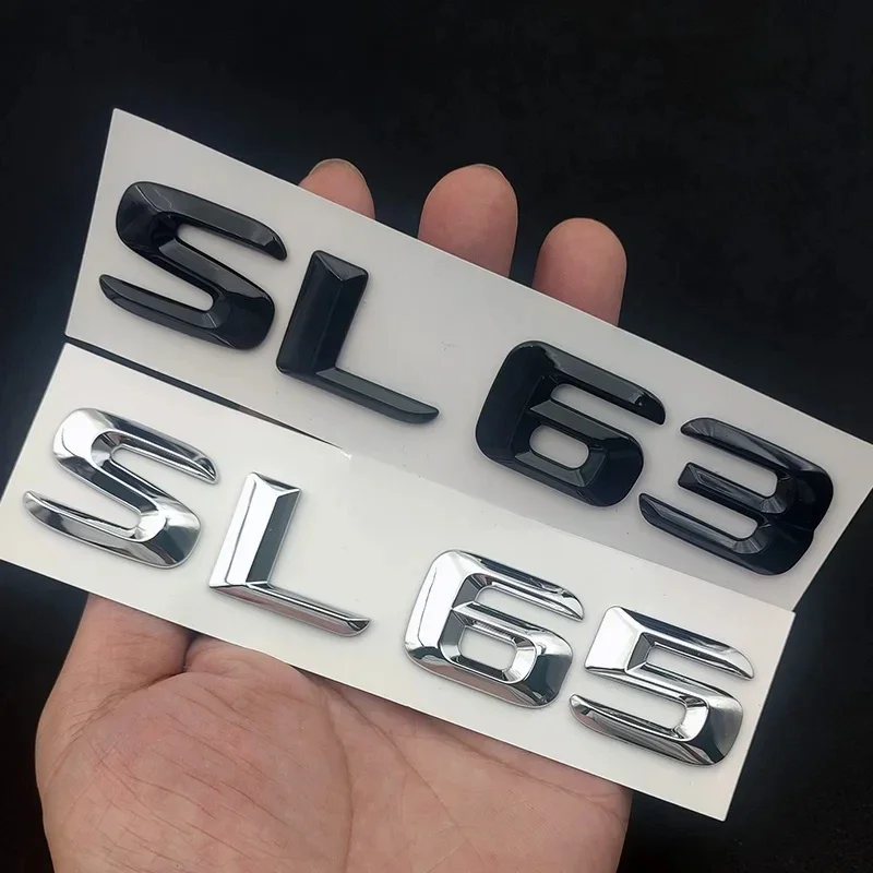 2015 3D ABS Chrome Letters Car Rear Trunk Badge For Mercedes AMG SL R230 R129 R231 SL43 SL55 SL63 SL65 Emblem Logo Accessories