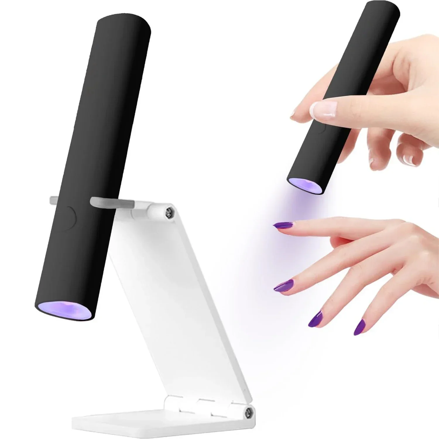 

UV Light For Gel Nails, Mini U V LED Nail Lamp Handheld With Stand,Portable Nail Dryer Rechargeable USB Cordless For Fast Drying
