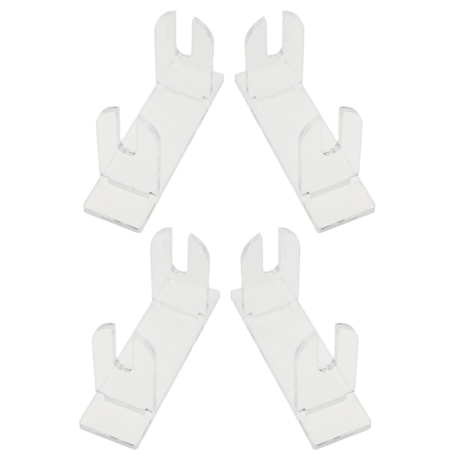 Acrylic Hand Fan Display Stand 4 Piece Clear Folding Fan Holder Organizer Stable Tabletop Rack Base