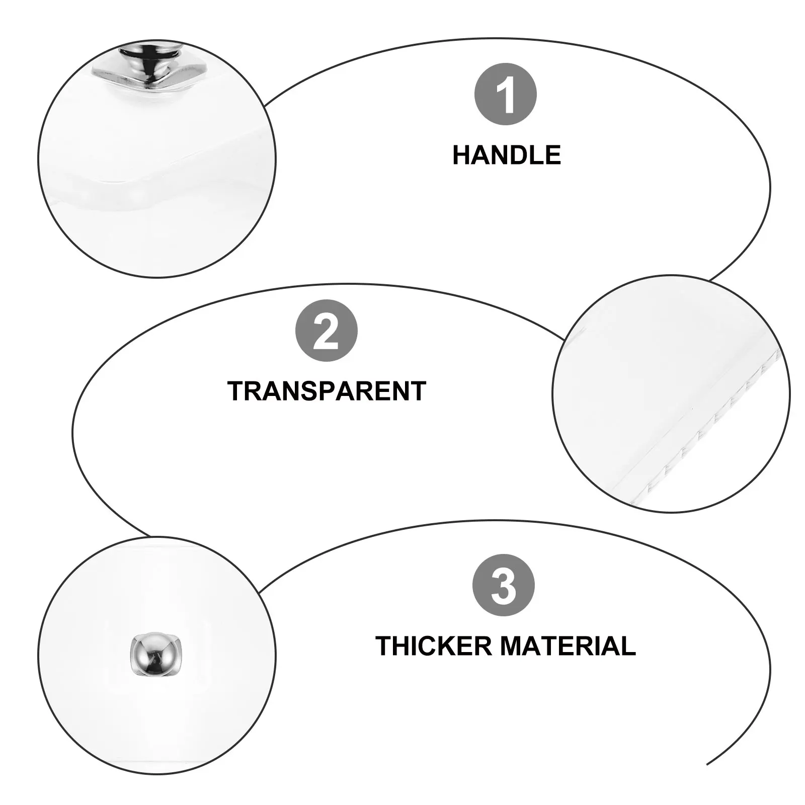 

Stainless Steel Handle Food Dust Proof Thick Kitchen Cover Reusable Dessert Tray Protection Household Restaurant Cake