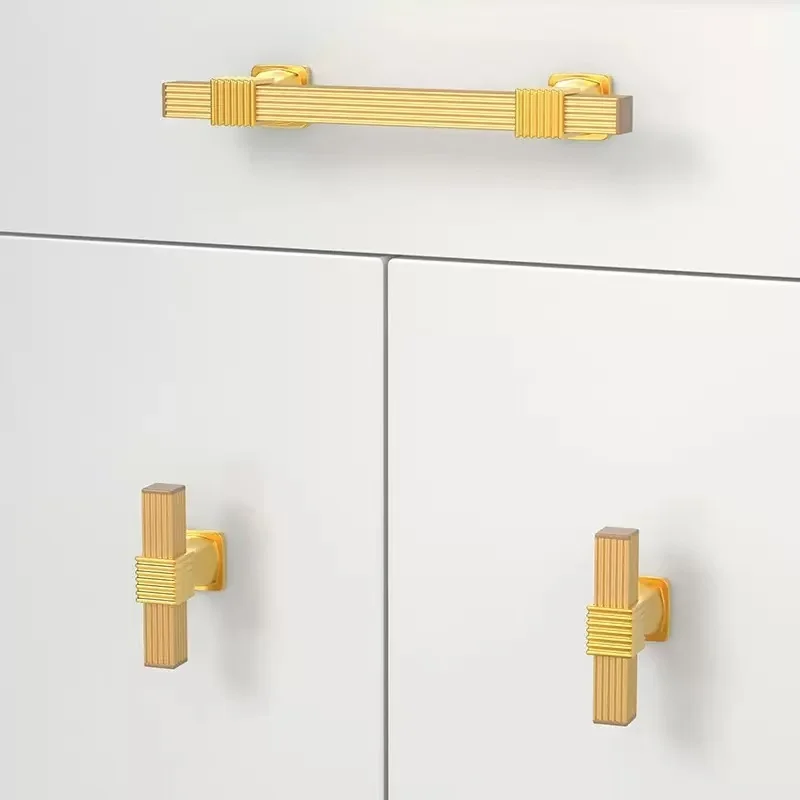 20Pcs 50mm two-color stitching light luxury European wardrobe cabinet door handle drawer shoe cabinet furniture hardware handle