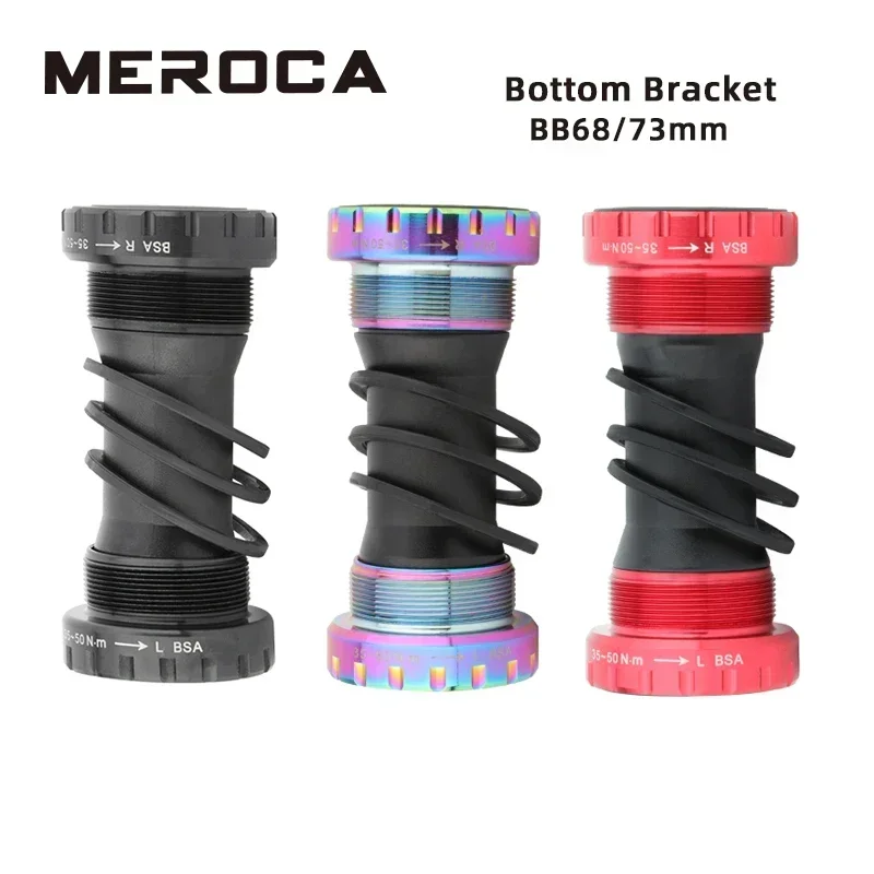 

MEROCA Bicycle Bottom Bracket 68/73MM Threaded Bottom Bracket Mountain Bike Bearing MTB Sealed Bearing Crankset BB Accessories
