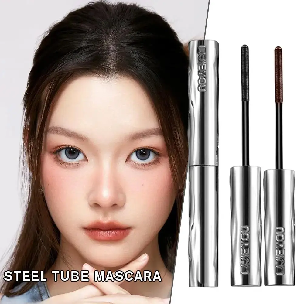 Novo tubo de aço ultrafino rímel à prova dwaterproof água longo curling maquiagem curling extensões de cílios natural curling 4d preto longo v2o0
