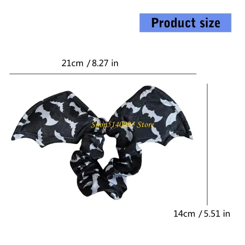 dxae هالوين الخفافيش Arachnid جناح الشعر التعادل القطن scrunchies ملحق حفلة الأزياء