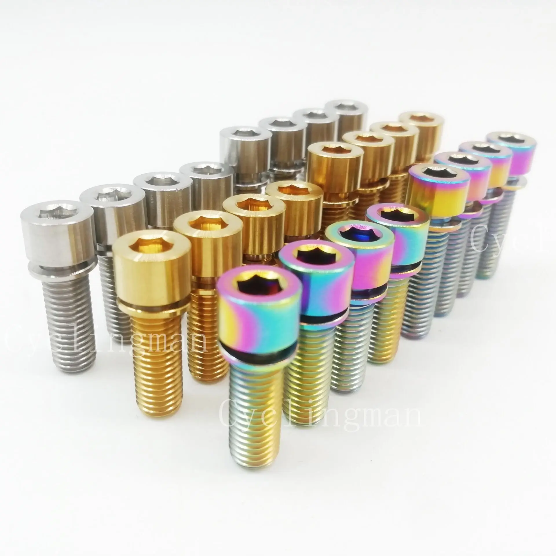 Cyclingman Cylindrical Head Bicycle Handle Transverse Fixing Screw Ti Titanium Alloy M7x20mm M7x25mm Birdy Brompton Folding 4pcs