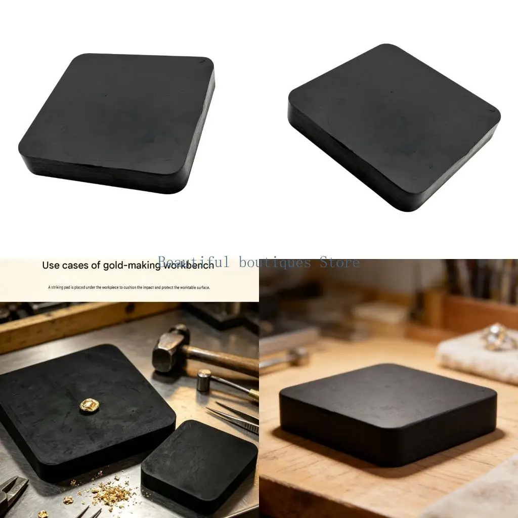 U4LF Jewelry Shaping Rubber Work Block with Shock-Absorbing Pad, Natural Rubber Forming Base for Blank Forming and Metal
