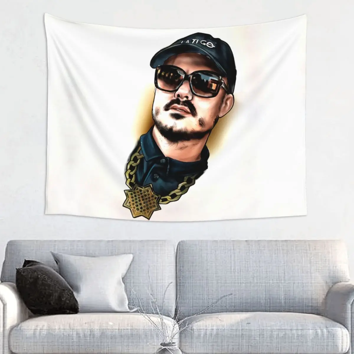 Spanish Rapper Dellafuente Tapestry Home Decor Customized Hippie Wall Hanging Tapestries for Living Room