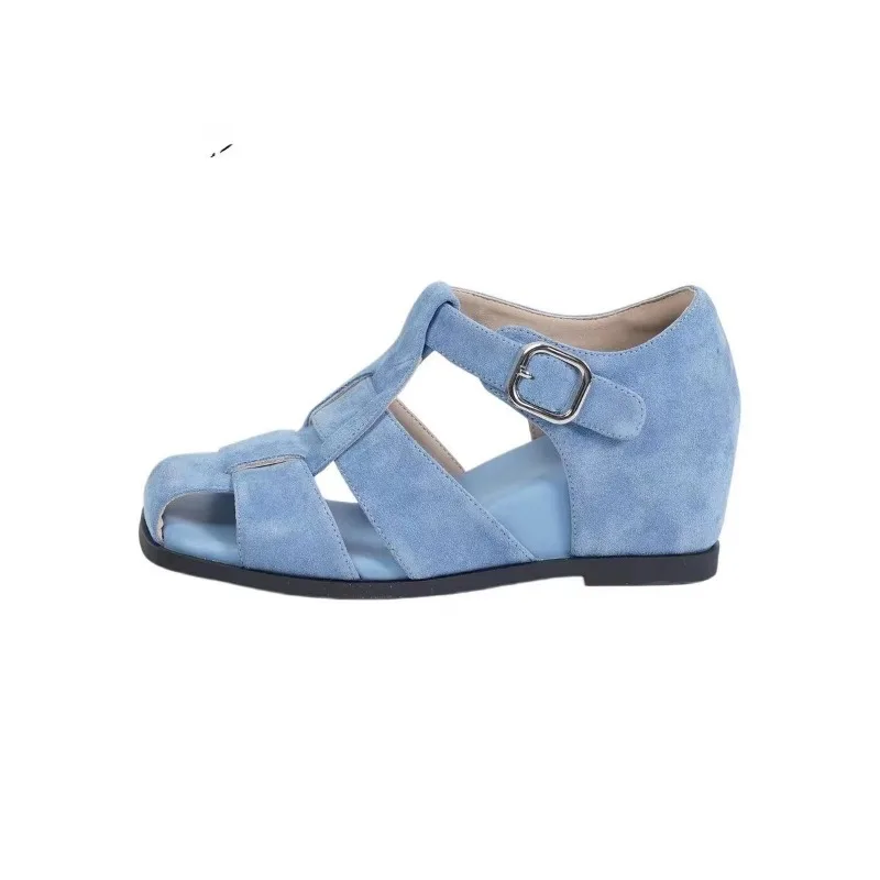 

Summer 2026 New Vintage Cutout Roman Sandals Suede Square Toe Casual Women's Shoes