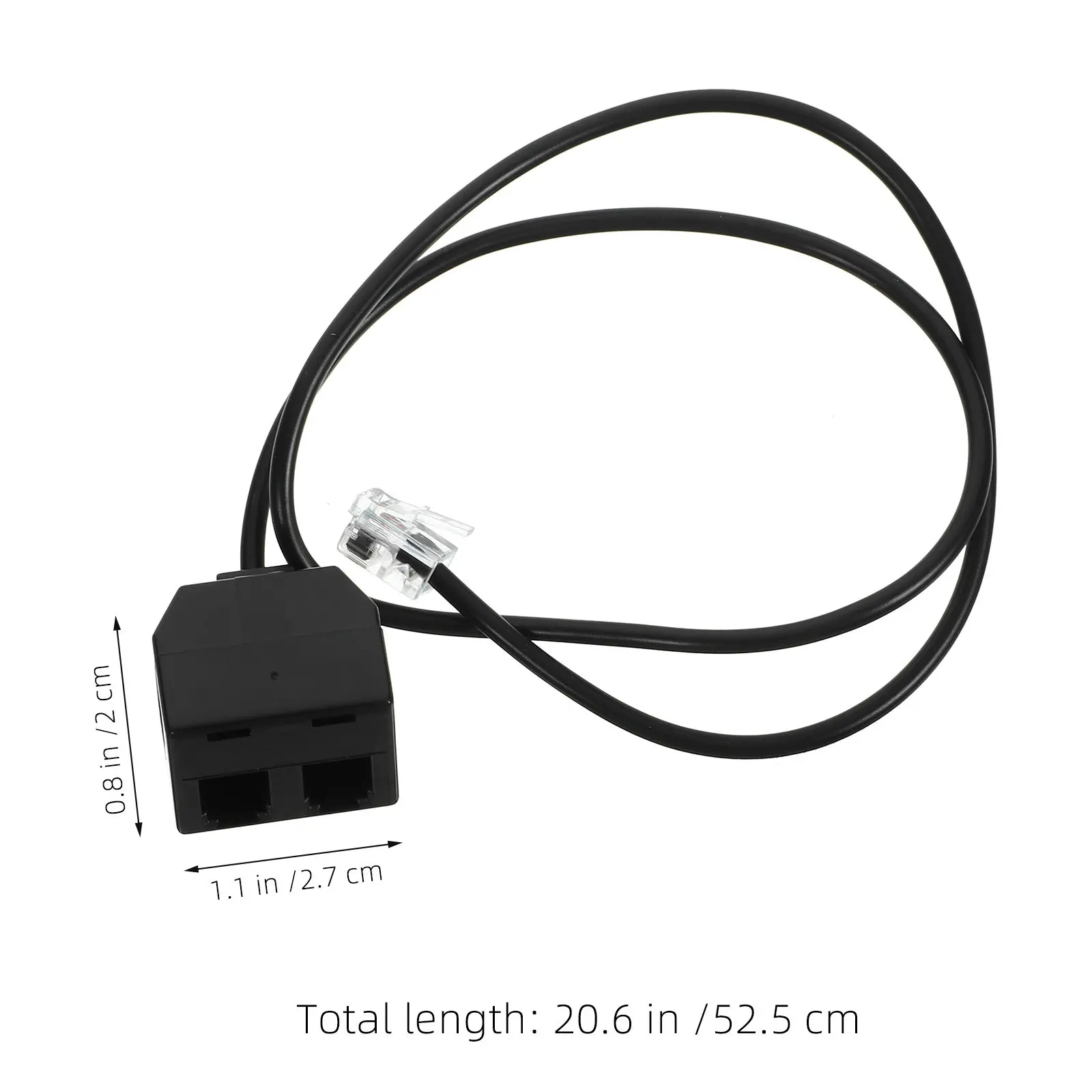 RJ9 Adapter Male Telephone Supplies to 2 Female Telephone Extension Cord 4P4C Black Phone Splitter Accessories