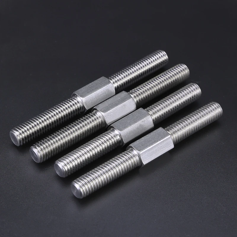 1/2PCS M6 304 Stainless Steel Dual Head Threaded Bar Stick Left And Right Thread Double End Thread Rod Stud Bolts L=30mm-100mm