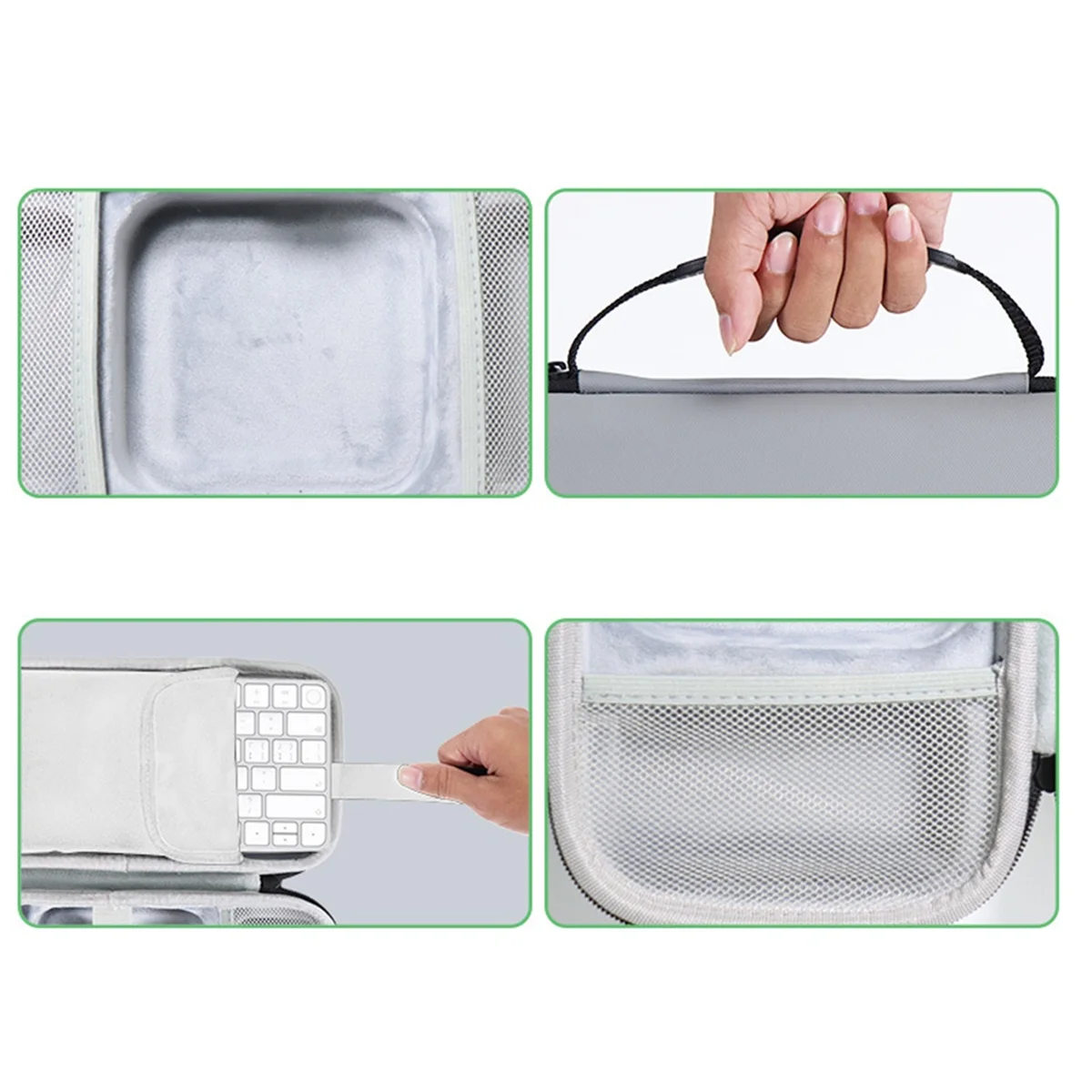 REPLA-Protective Travel Handbag For  Mac Mini M4/M4 Pro - Hard Carrying Case With Anti-Scratch Mesh Pocket