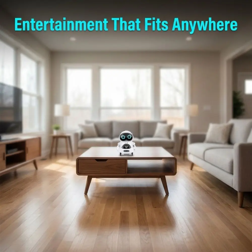 Portable White Pocket Robot Plastic Singing Dancing Interactive Robot Story Telling Voice Change Talking Robot For Adults