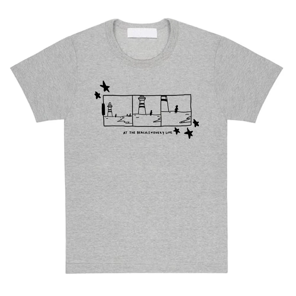 Gigi Perez Panel de faro camiseta popularidad juvenil vibrante diario manga corta estilo casual cómodo Kawaii