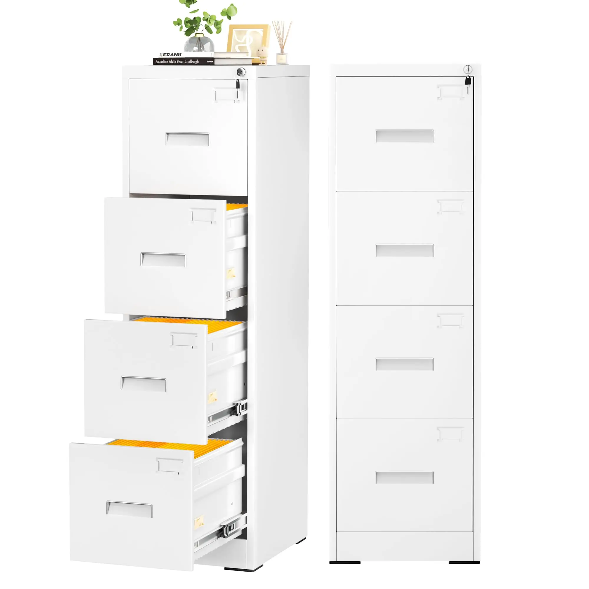 4 Drawers File Cabinet with Lock, 18
