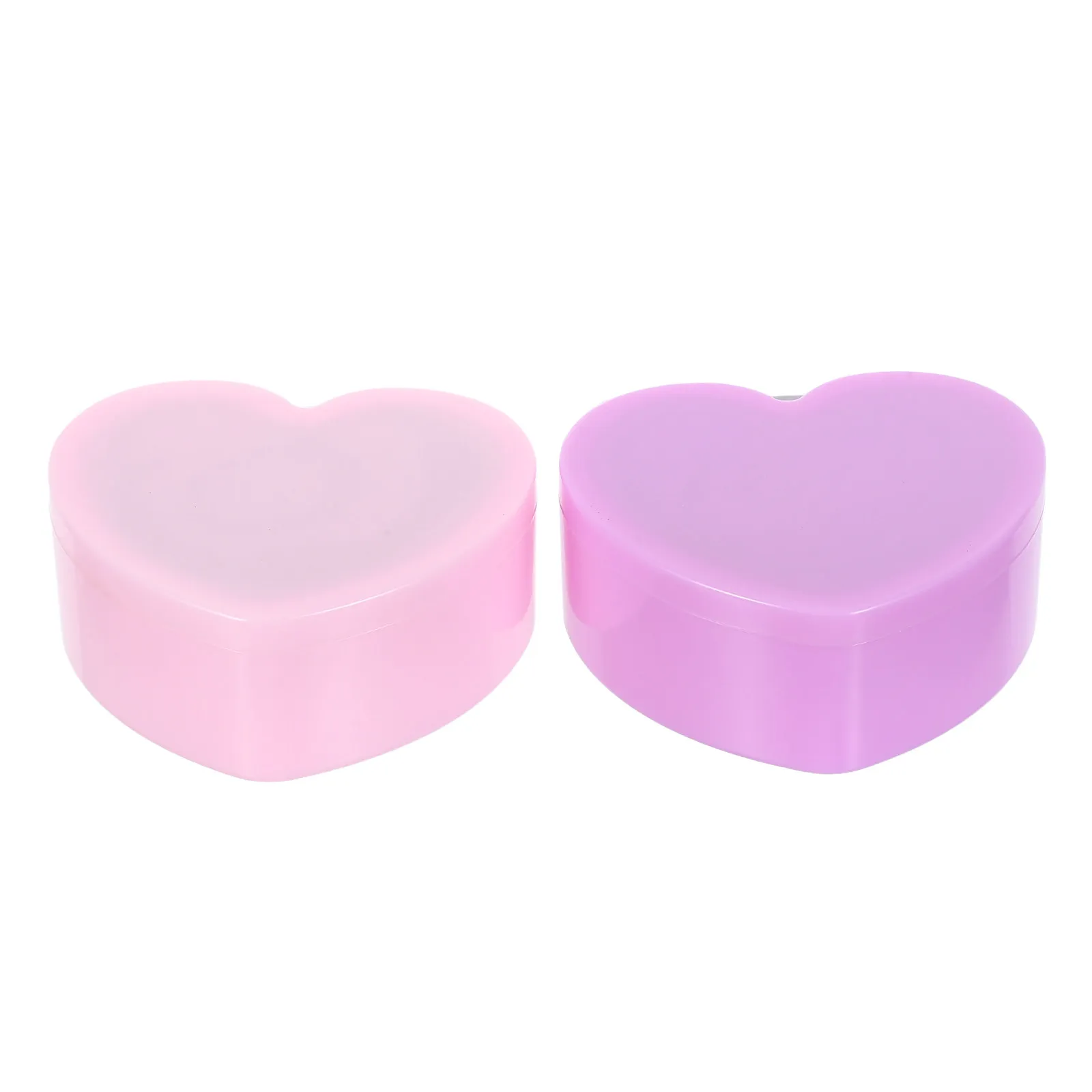 

2Pcs Jewelry Organizer Heart Shaped Jewelry Box Double Layer Storage Mirror Mini Hair Accessories Storage Case Trinket