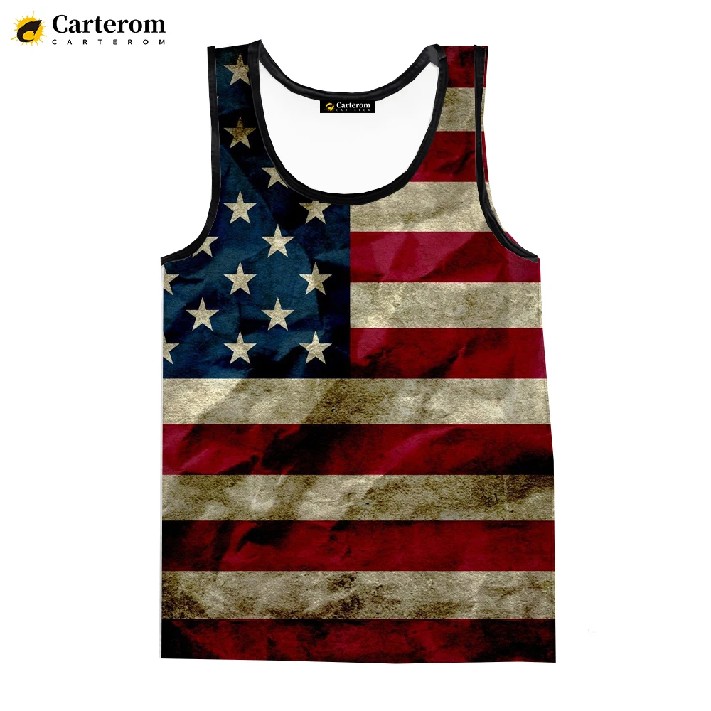 2023 American Flag Eagle 3D Printed Tank Tops Men Women Summer Casual Sleeveless Shirts Hip Hop Streetwear Oversized Tops Tees