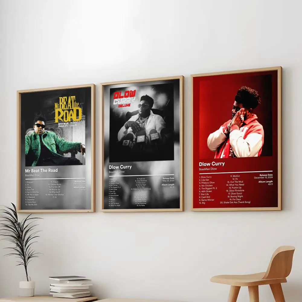 Singer B-BossMan Dlow Music Album Painting Calligraphy Modern Aesthetic Wall Art Print Trendy Bedroom Home Decor Gift