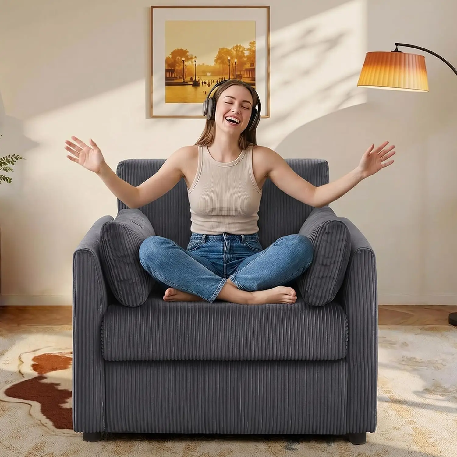 Corduroy Accent Armchair 38