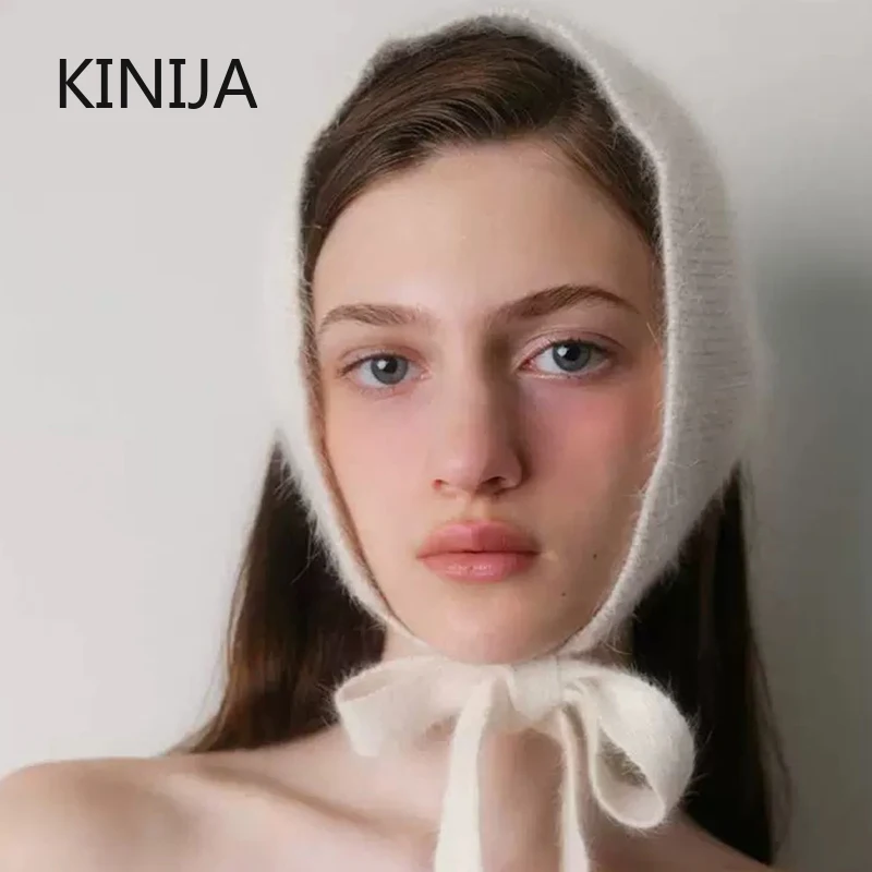 الحجاب الفرنسي المرأة الربيع الشتاء الدافئة أفخم محبوك مثلث وشاح الحلو ولطيف الدانتيل متابعة غطاء عقال #3