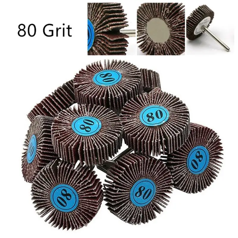 Louver 80 Grit Grinding Sanding Sandpaper Flap Wheel Discs 3.0mm Shank Shutter Polishing Wheel For Dremel Rotary Tools