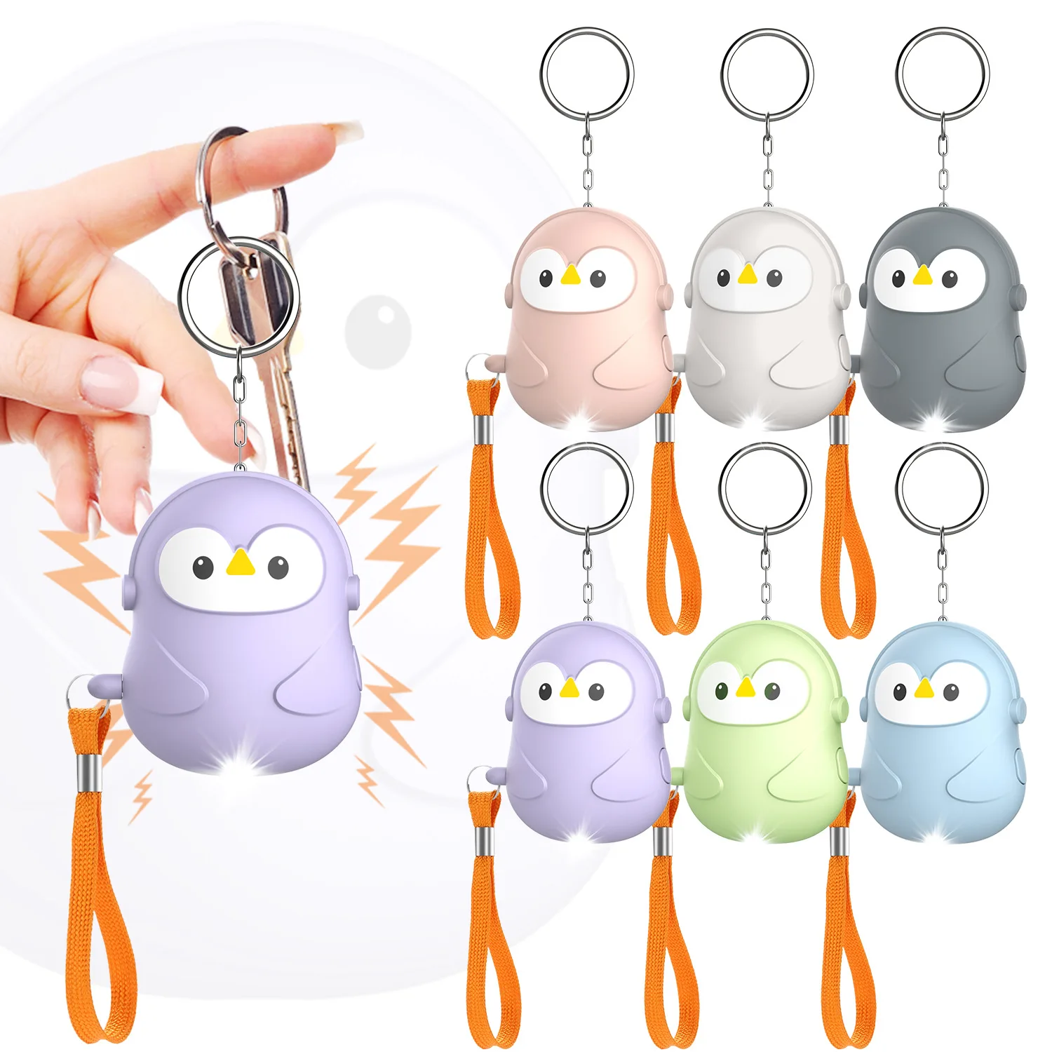Cute Personal Safety Alarm Keychain for Women Kids Children Elderly 130dB Loud Portable SOS Emergency Device Self Defense Tool