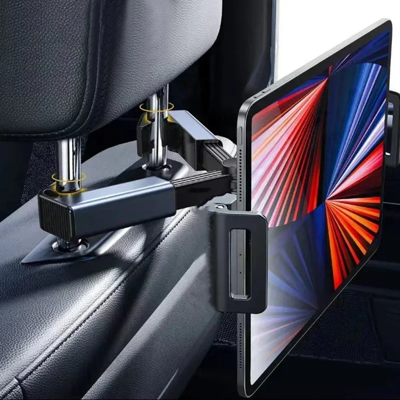 1Pcs Car Seat Flat Telescopic Bracket Compatible With 4.7-12.9 Inch Phones/Tablets/Game Consoles 360 ° Universal Easy To Install