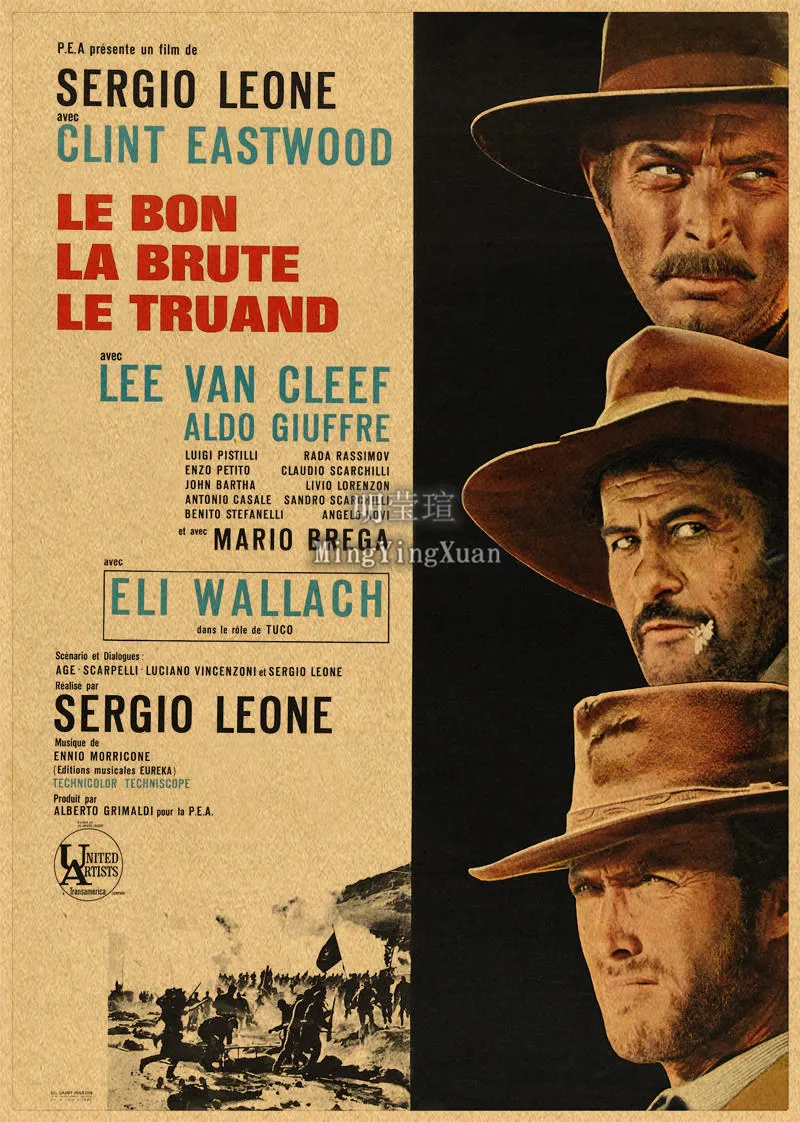 The Good, the Bad and the Ugly Classic Movie Kraft Paper Poster Bar Cafe Living Room Dining room Wall Decorative Paintings