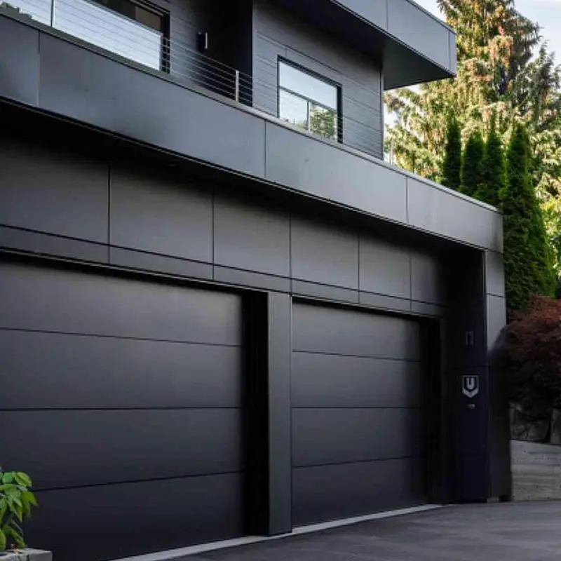 All Weather Frosted Aluminum Alloy Garage Door Hurricane Impact Resistant Heavy Duty Garage Doors Easy To Clean Garage Doors