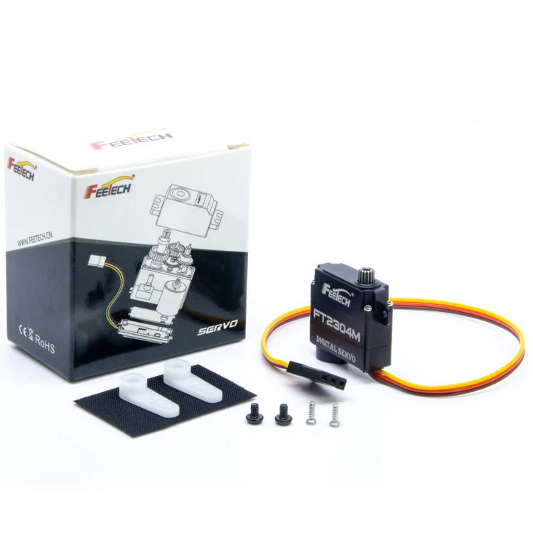 Feetech ft2304m 3kg torque metal engrenagem rc servo com longa vida durável coreless motor caixa de metal completo para 1 16 rc modelo carro caminhão