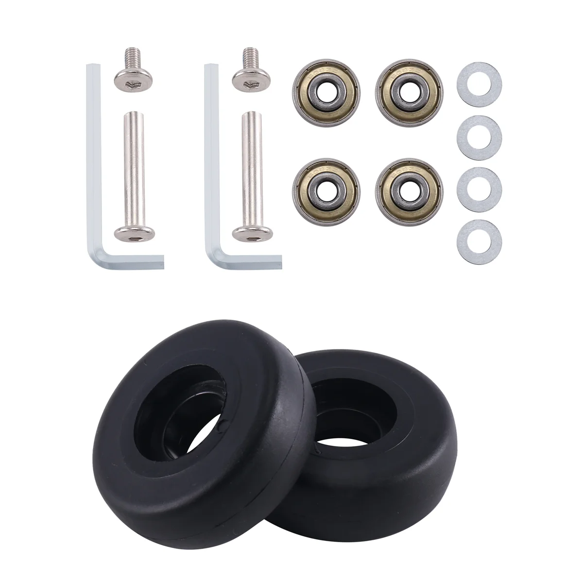 N89R 48 mm x 18 mm 1 Paar Gepäck-Koffer-Ersatzräder Achsen Deluxe Reparatur-Gepäck-Ersatzräder Schwarz