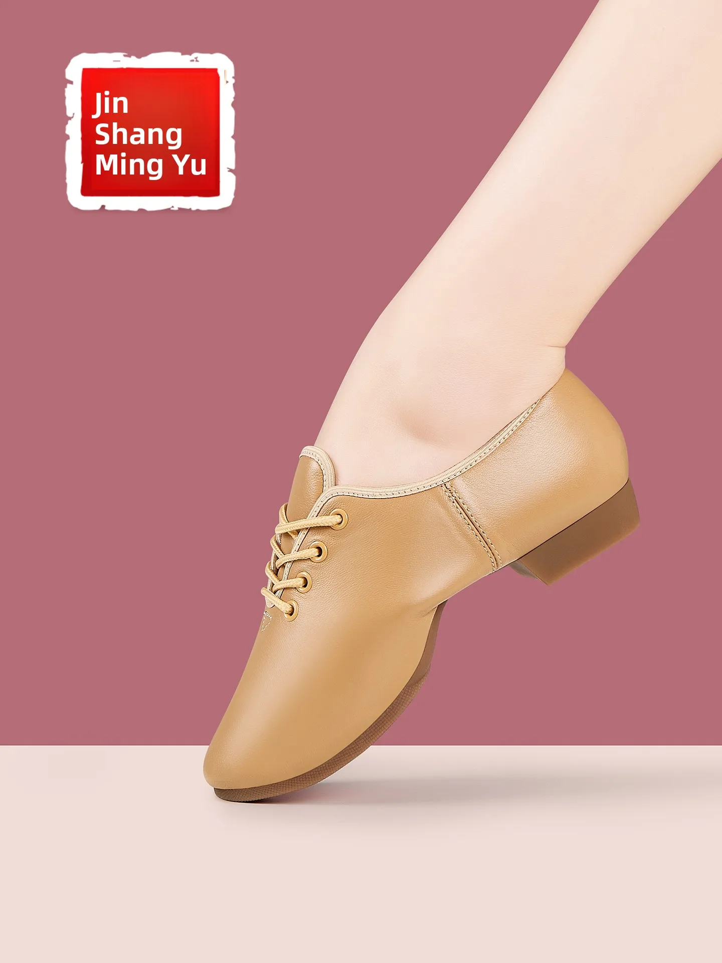 プロのダンスシューズ-レザーストラップ-ローヒール-練習用シューズ-ナショナルダンスシューズ-シープスキン-バレエシューズ-レディースフットウェア