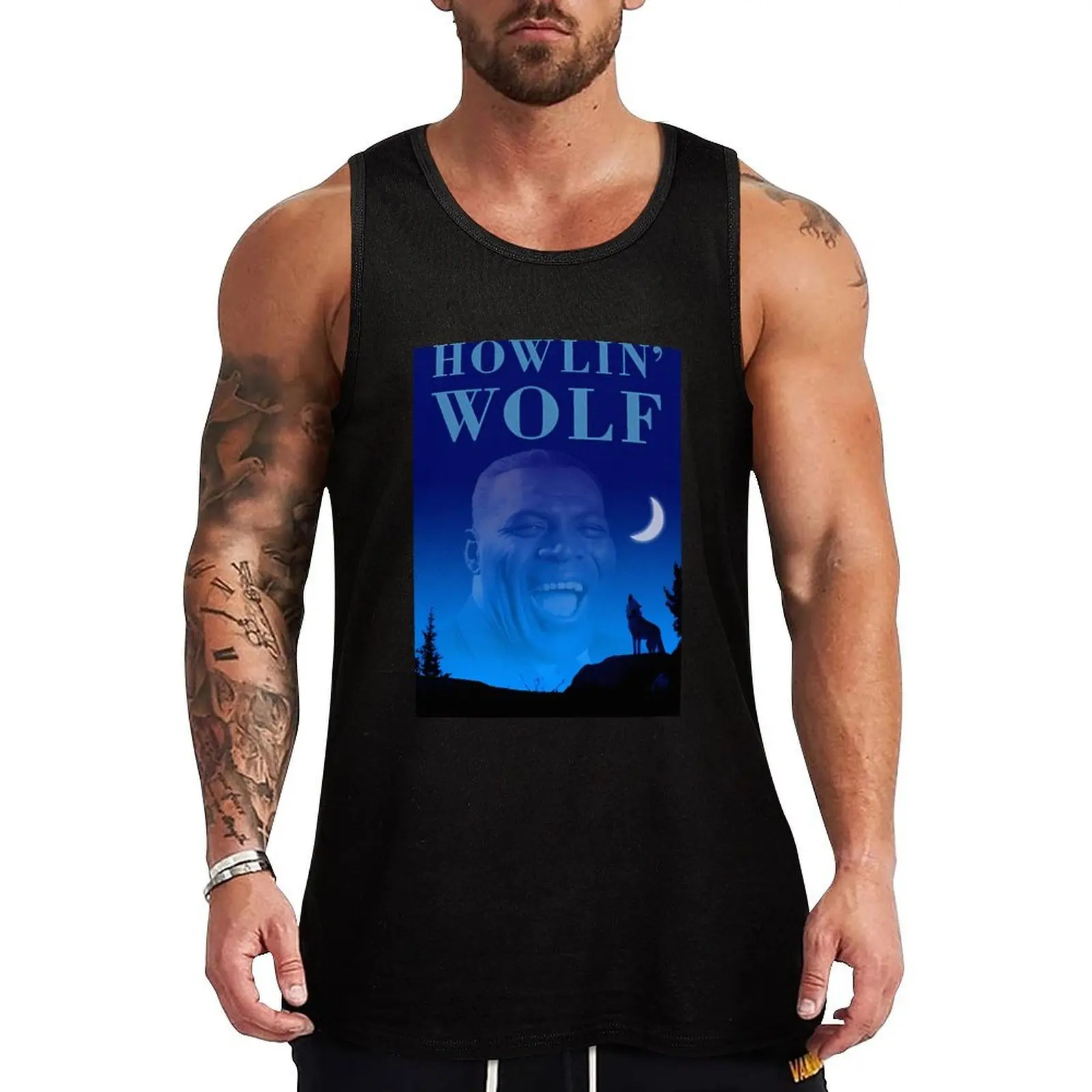 Howlin' Wolf Tank Top Athletic Gym Tank Top Sleeveless Quick Dry Training