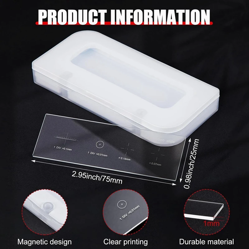 EF-0.01Mm Microscope Calibration Slide Ruler Cross-Stage Microscope Reticle Calibration Camera Ruler