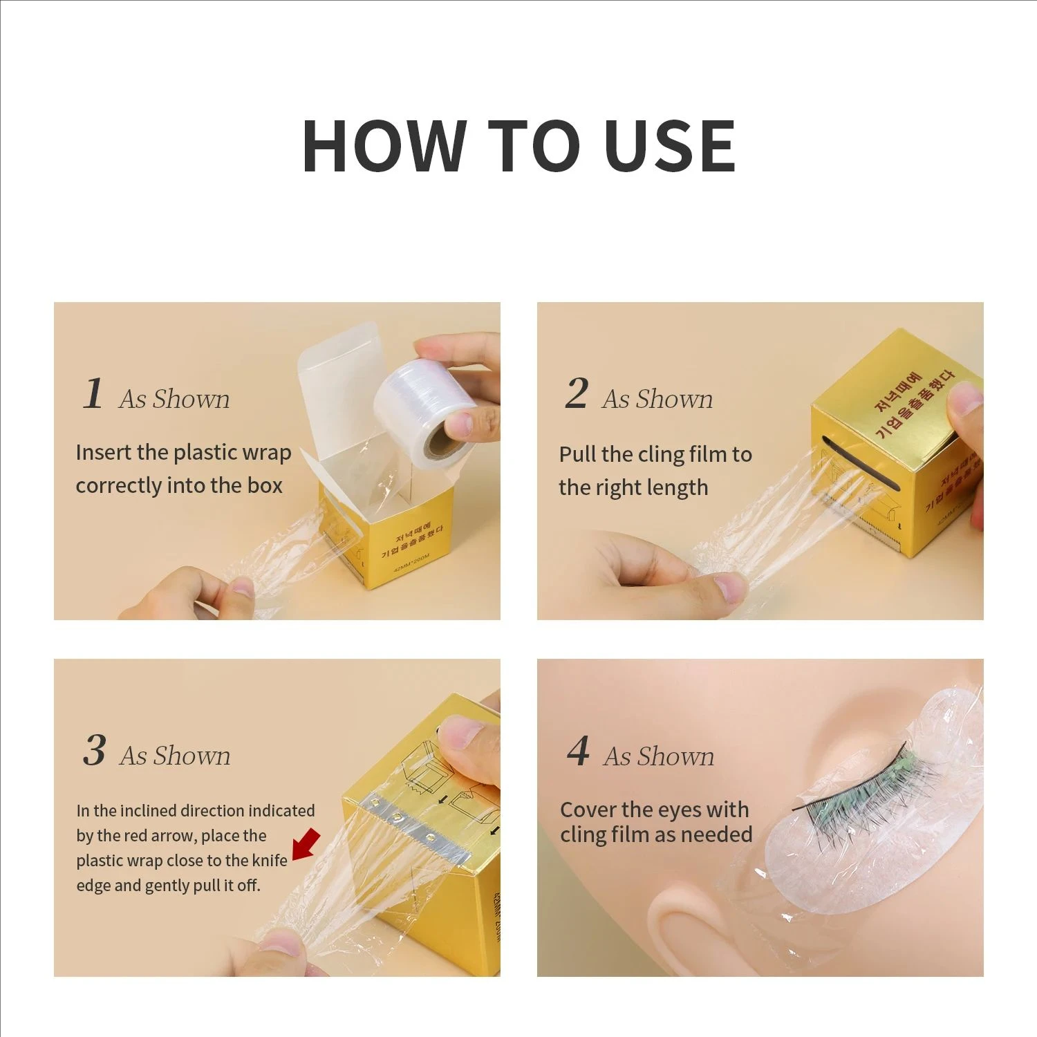 MJ Remove Eyelash Extentions Wrapping Film Plastic Wrap With Sharp Blade Protect The Skin Around Eye From Irritation Makeup Tool