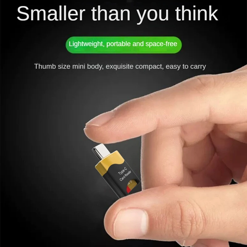 Mini lettore di schede di tipo C Lettore di schede OTG mobile Slot per schede Lettore di schede TF Flash Drive plug and play
