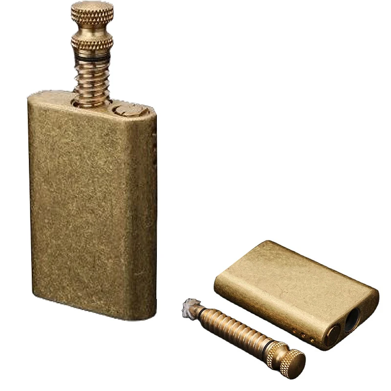 Creative Metal Brass Fuel Lighter Pull Ignition Oil Refueling Smoking Cigarette Isqueiro Torch cigarette accessories