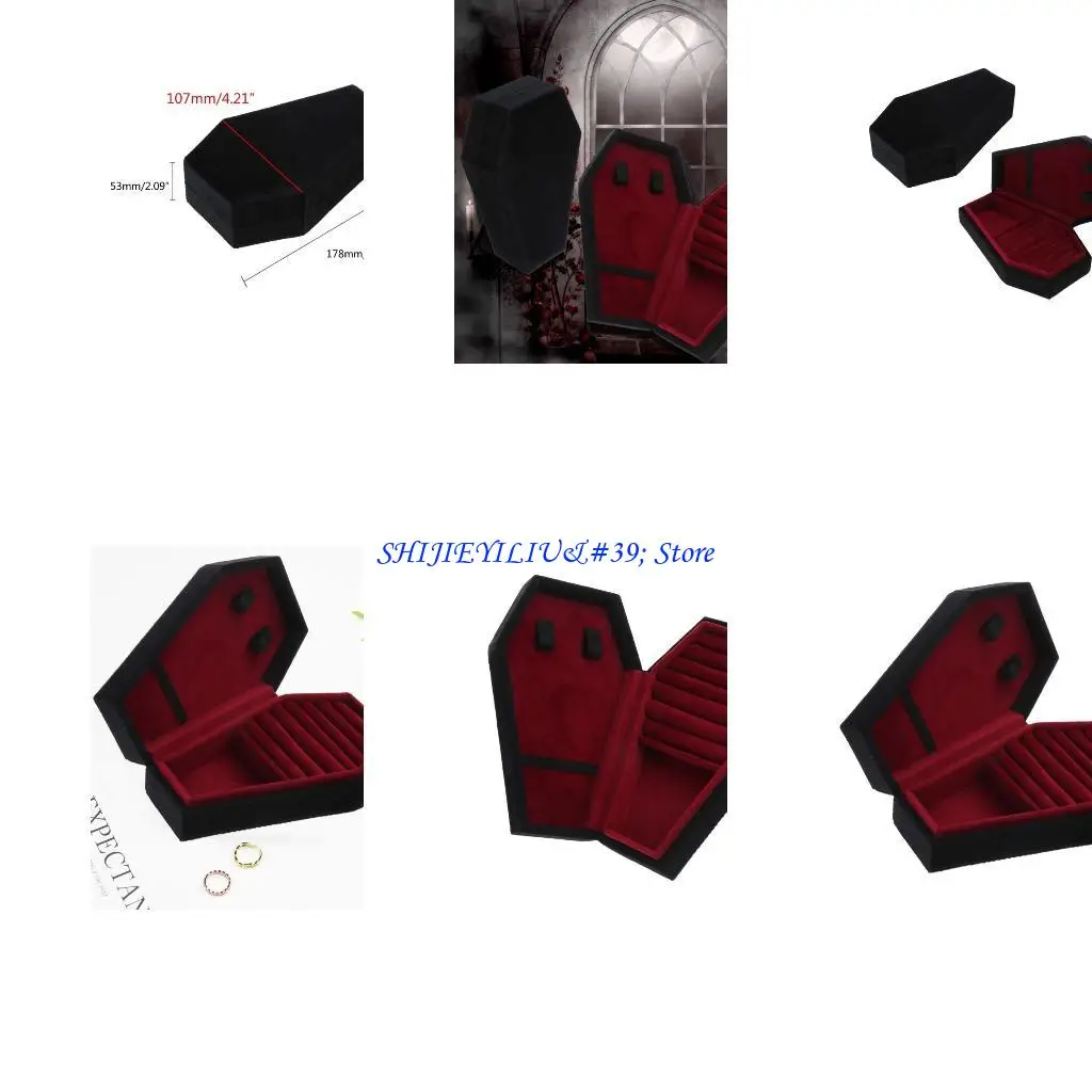 

E21F Горба Форма Ювелирные изделия для коробки витрины витрины портативного держателя кольца Организатор ювелирных изделий