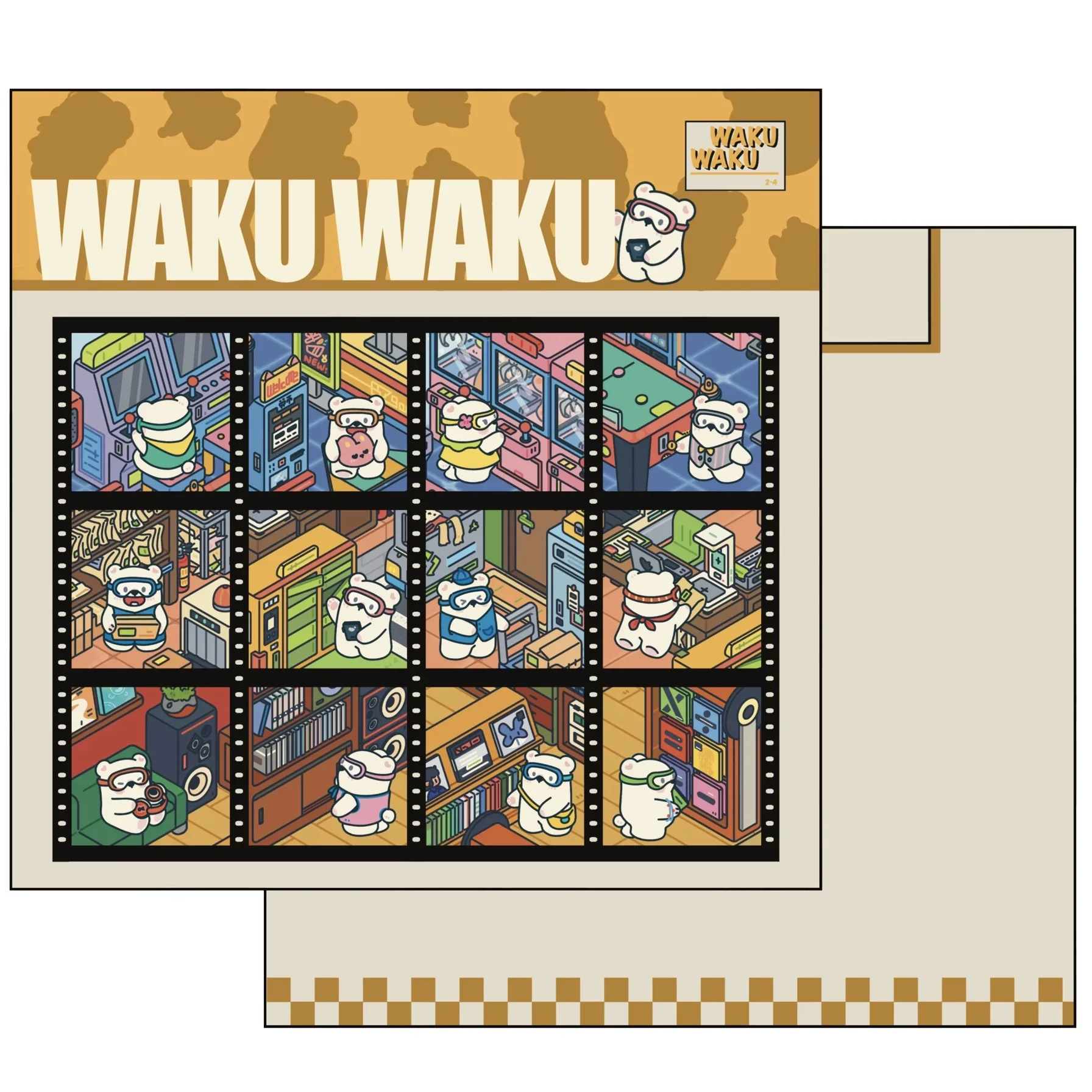 3/6 Pieces WAKU Original Miniature 2.5D 3D Collage Landscape Stickers Set English Edition Pack of