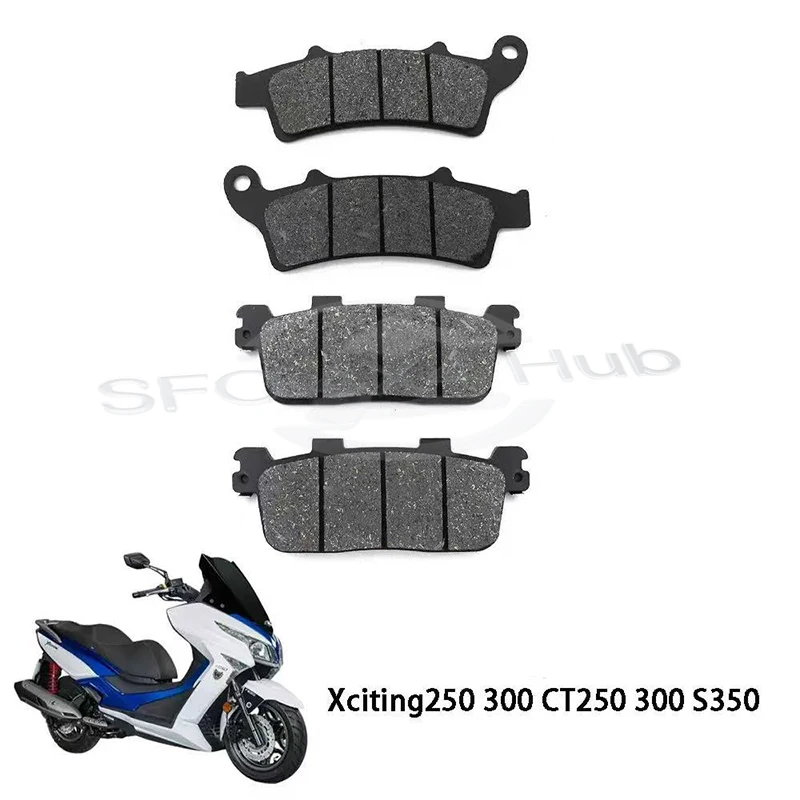 

2 pairs Scooter Front and Rear Brake Pads For KYMCO Xciting 250 Xciting 300 CT250 CT300 S350 L300 High quality part
