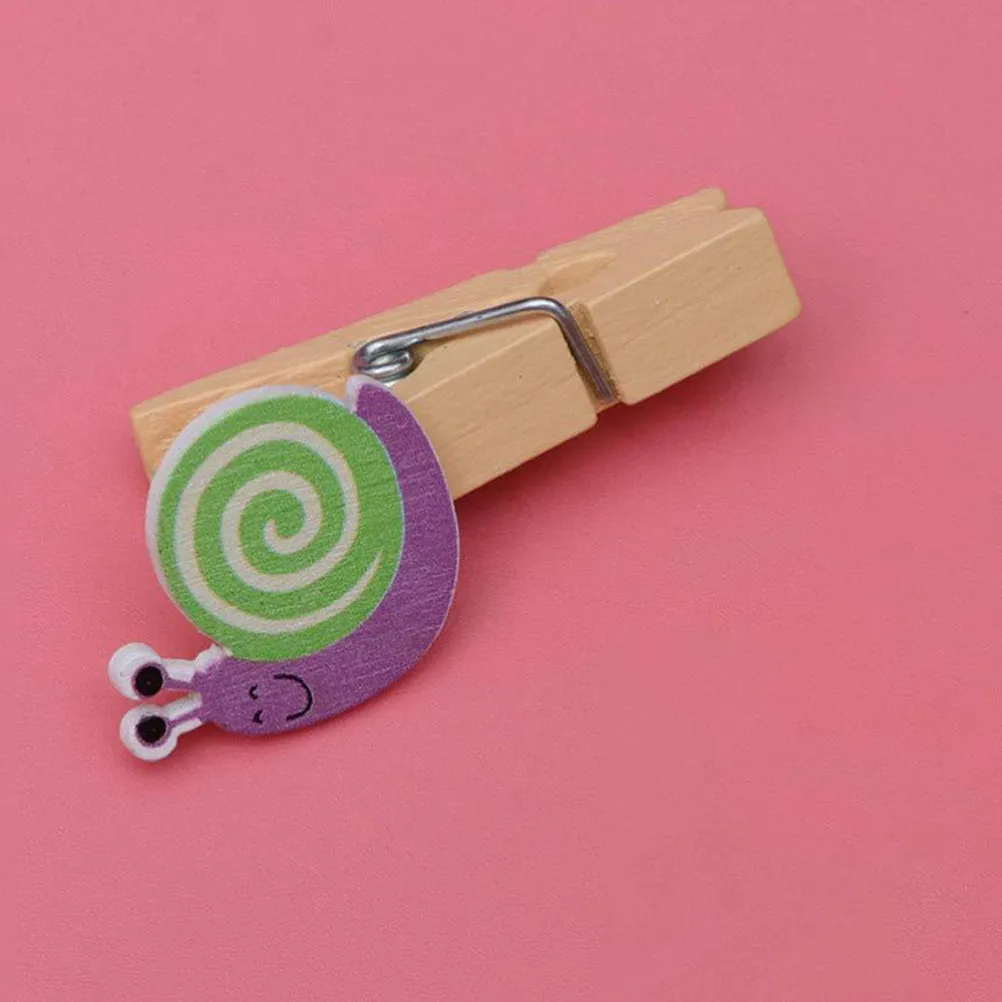 Photo Clamps with Rope Wooden Picture Clips Multi-Function Decorative Clips for Home Party Office School Use Reusable
