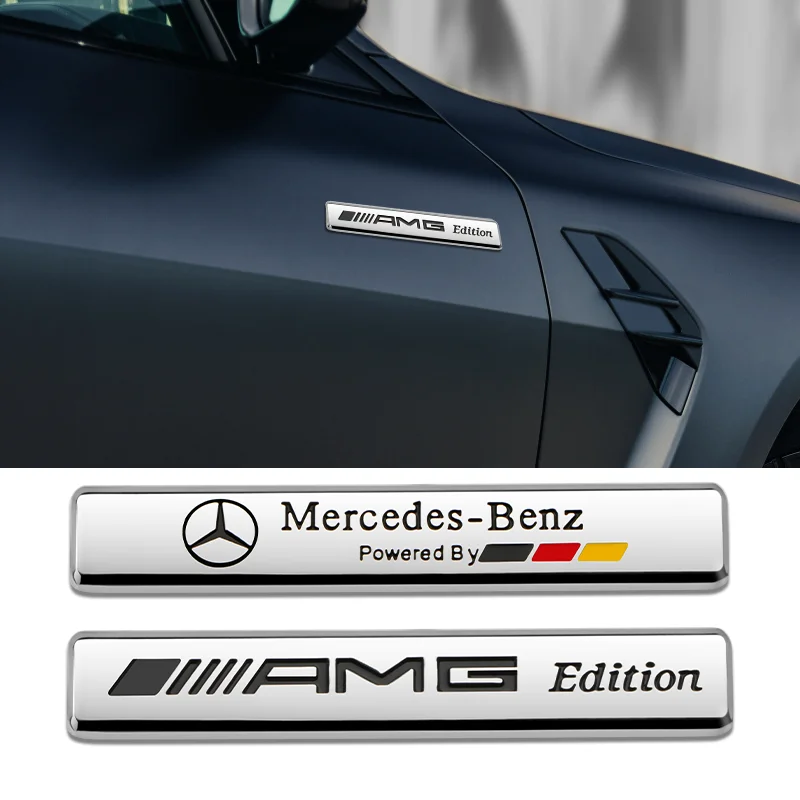 Car Metal Mudguard Sticker Auto Body Decal Decoration For Mercedes Benz A C E GLC GLA GLE W177 W205 W212 W213 X253 X156 W166 AMG 