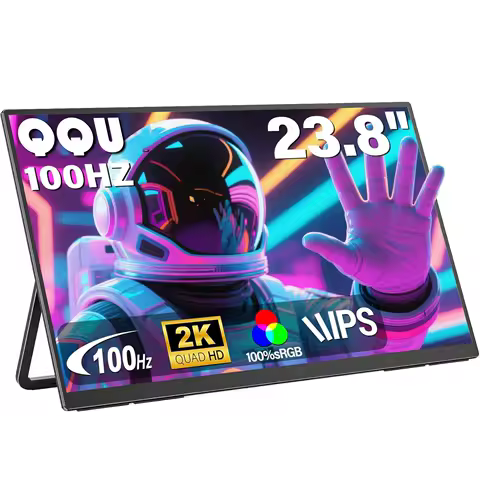 QQU 23.8 inch 100% sRGB 100Hz Portable Monitor Gaming Laptop Display with Type C Mini HDMI For PS/Steam/Deck/Switch/PC/Mac