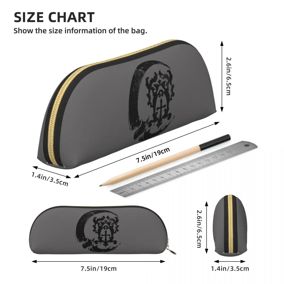 Castlevania Belmont Crest Astucci per matite neri Portapenne Forniture per cancelleria Scatola per penne grande Astuccio per matite Ragazzo Ragazza