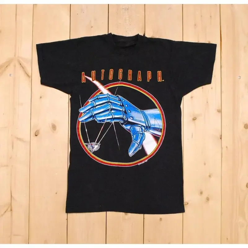 Vintage 1985 AUTOGRAPH Band Tour T Shirt  Black S 5XL